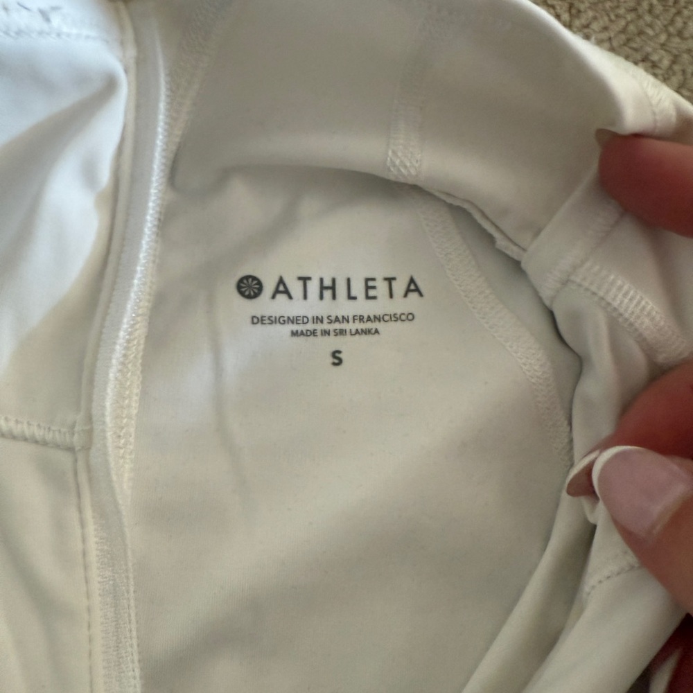 Athleta Bright White Half Zip Pullover - image 3